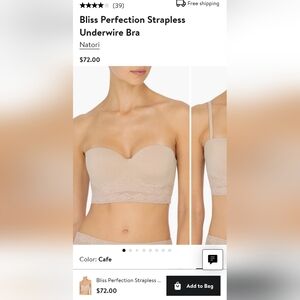 Natori Bliss Perfection Strapless Underwire Bra - Cafe